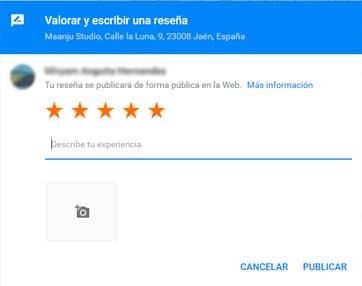 Reseña Google Negocio